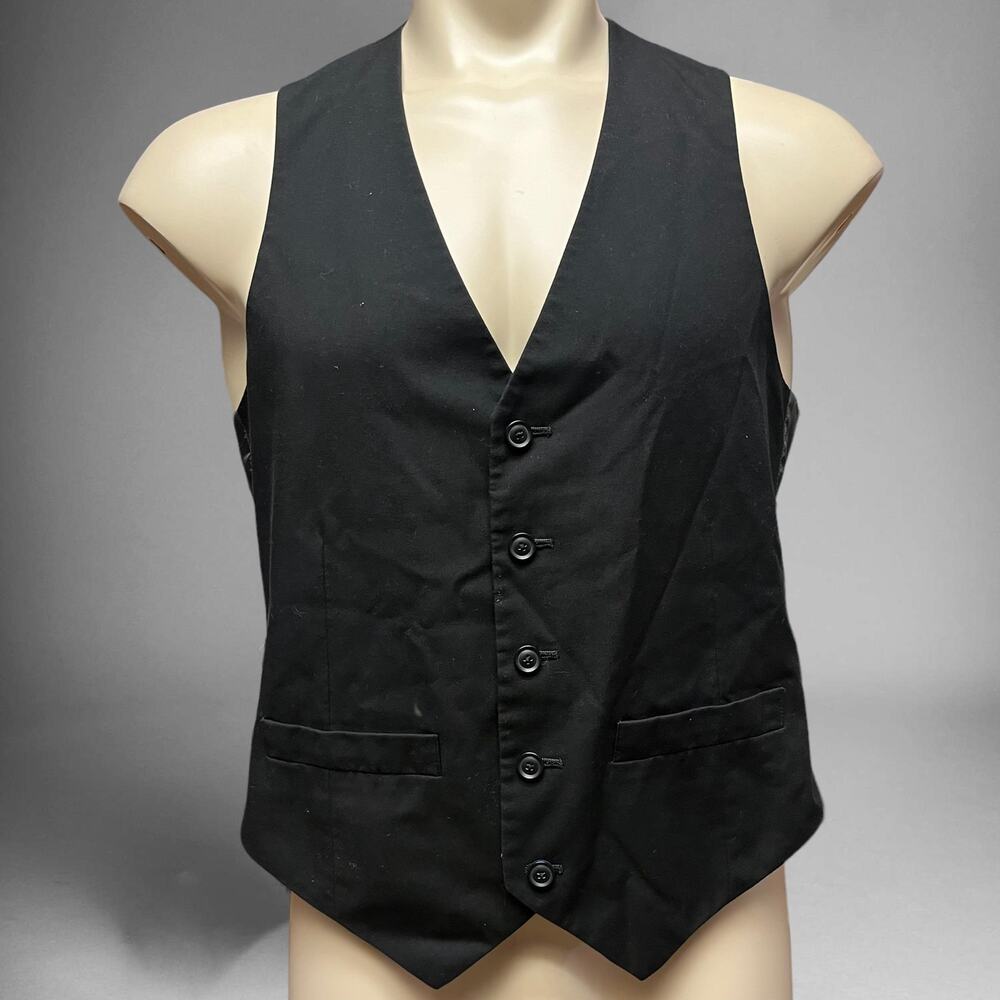 Billy London UK Suit Vest Embossed Checkered Plaid Inside Men’s Small N-21